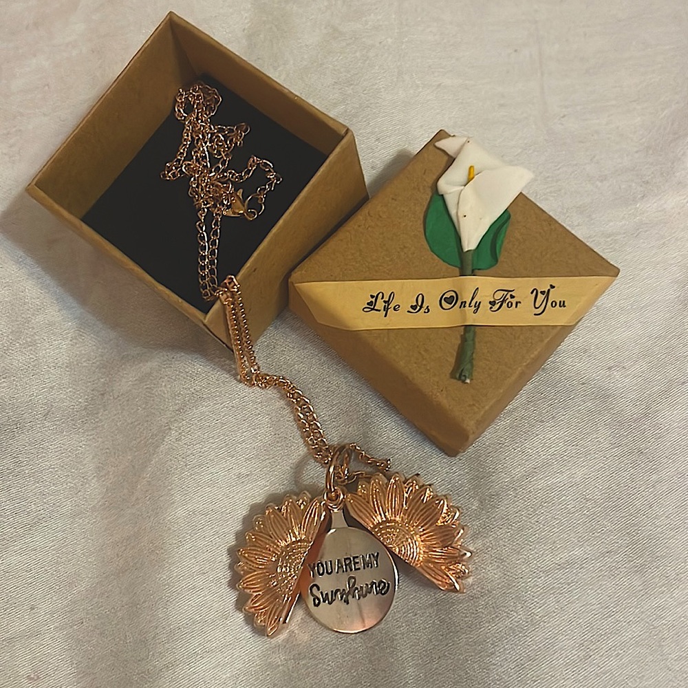 Gold You Are My Sunshine Open locket - Picture 10 of 10